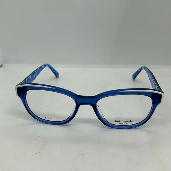 Kate Spade Zelda OJU Eyeglasses Frames RXable Blue/ White. NWT main image 6